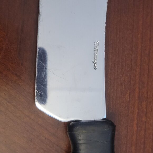 Vintage Stainless Steel Meat Cleaver With Black Grip Handle 7.5 Inches Blade - Picture 2 of 5